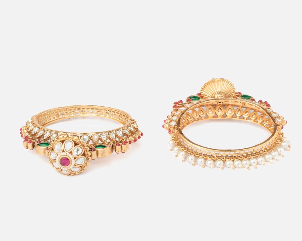Vivinia By Vidhi Mehra Ismarrah 2.0 Gold Plated Kundan/Polki Bangles ( Set Of 2 )-Vb759 : VB759