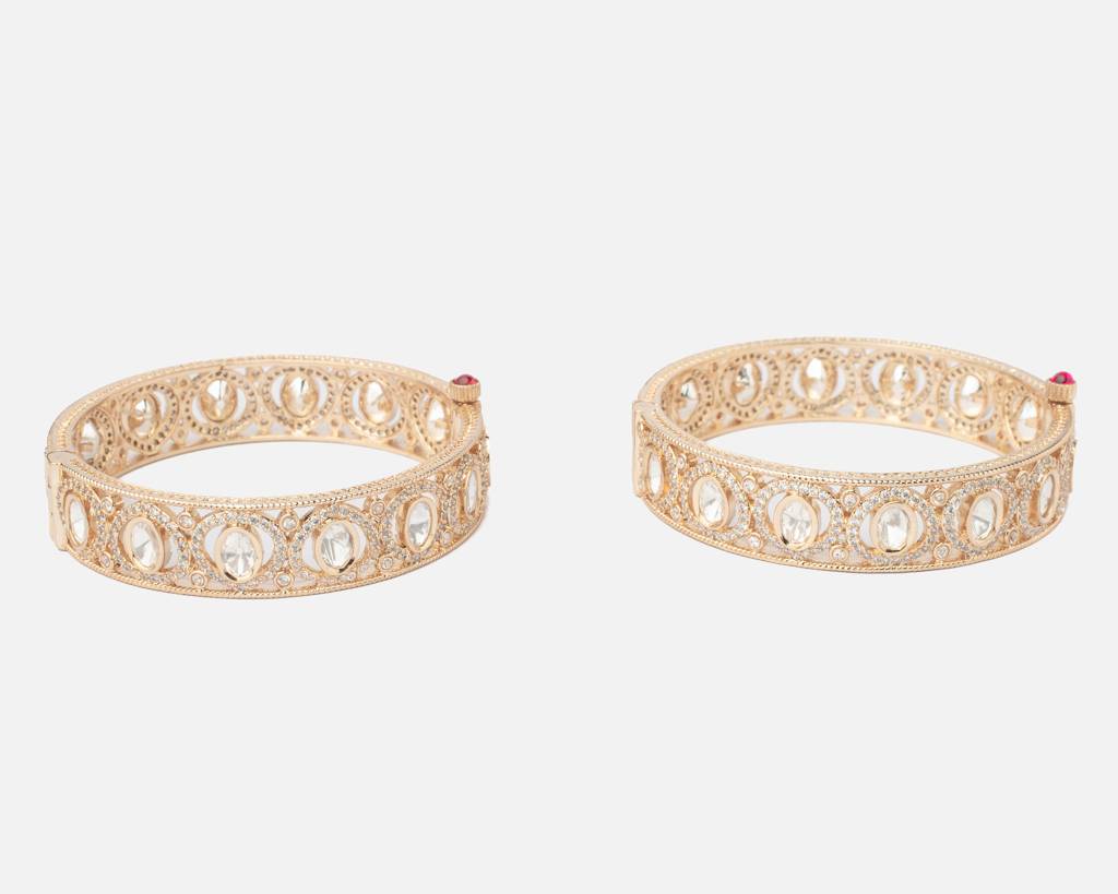 Vivinia By Vidhi Mehra Ismarrah 2.0 Gold Plated Synthetic Stone Bangles ( Set Of 2 )-Vb765 : VB765