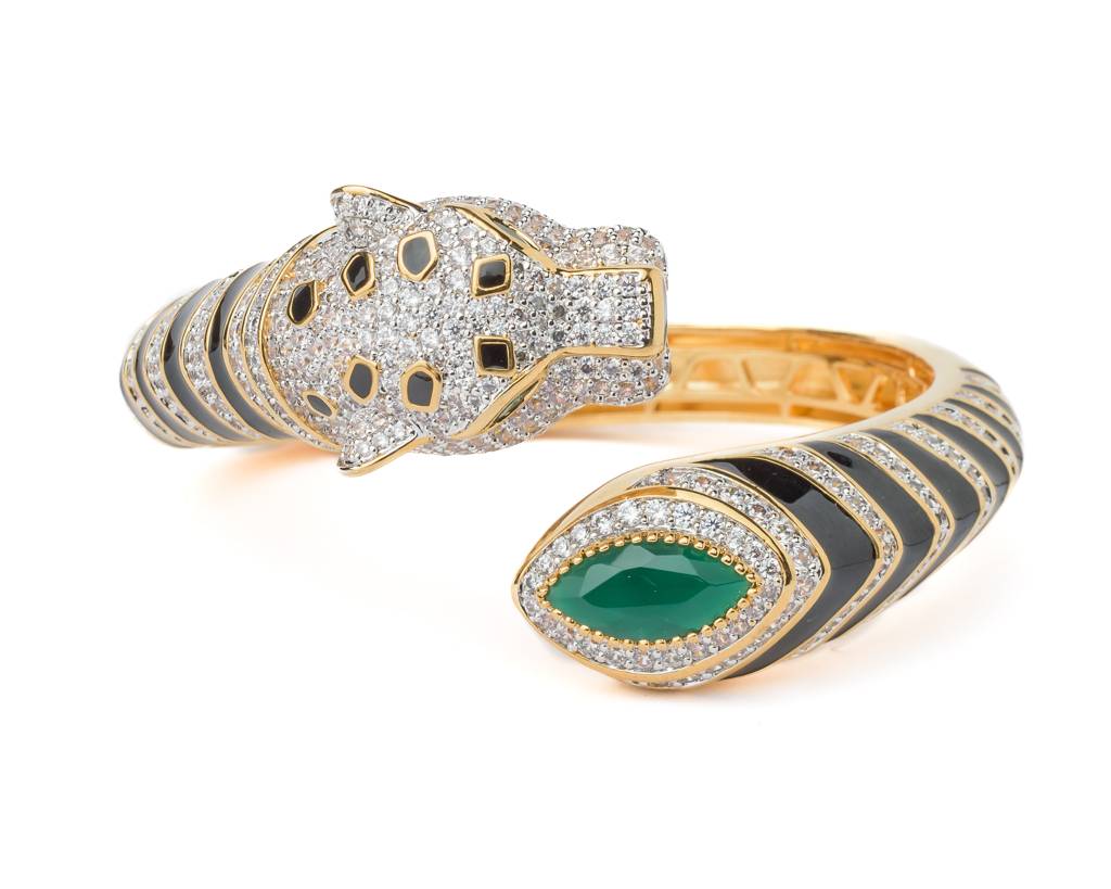 Vivinia By Vidhi Mehra Florence Gold Plated Green Womens Kada -Vb792 : VB792
