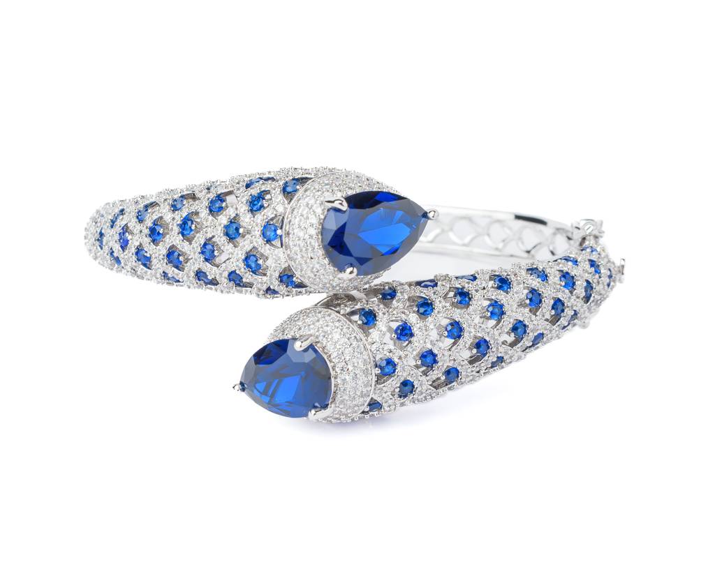 Vivinia By Vidhi Mehra Florence Silver Plated Blue Womens Kada -Vb796 : VB796