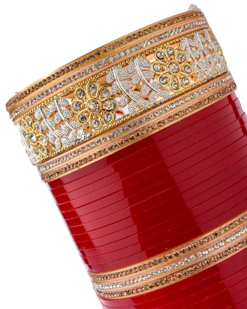 Vivinia By Vidhi Mehra Gold Plated Red Womens Pair Of Chuda Set -Vch001 : VCH001