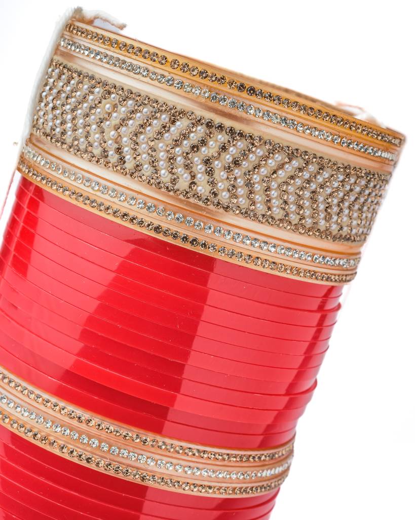 Vivinia By Vidhi Mehra Gold Plated Red Womens Pair Of Chuda Set -Vch002 : VCH002