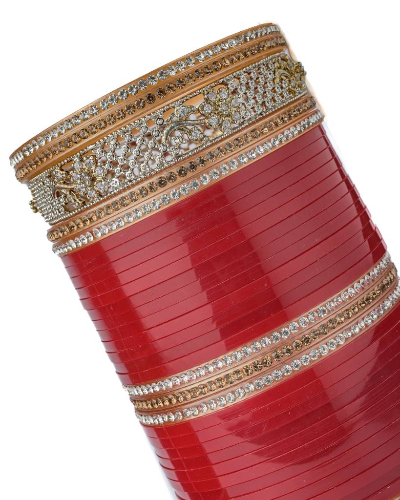 Vivinia By Vidhi Mehra Gold Plated Red Womens Pair Of Chuda Set -Vch006 : VCH006