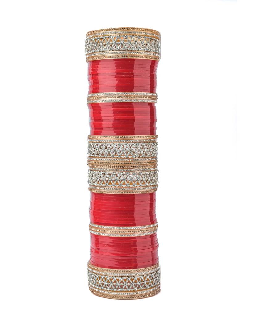 Vivinia By Vidhi Mehra Gold Plated Red Womens Pair Of Chuda Set -Vch008 : VCH008