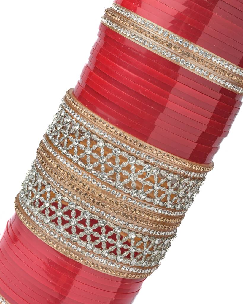 Vivinia By Vidhi Mehra Gold Plated Red Womens Pair Of Chuda Set -Vch008 : VCH008
