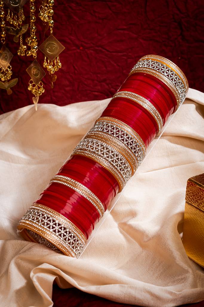 Vivinia By Vidhi Mehra Gold Plated Red Womens Pair Of Chuda Set -Vch008 : VCH008