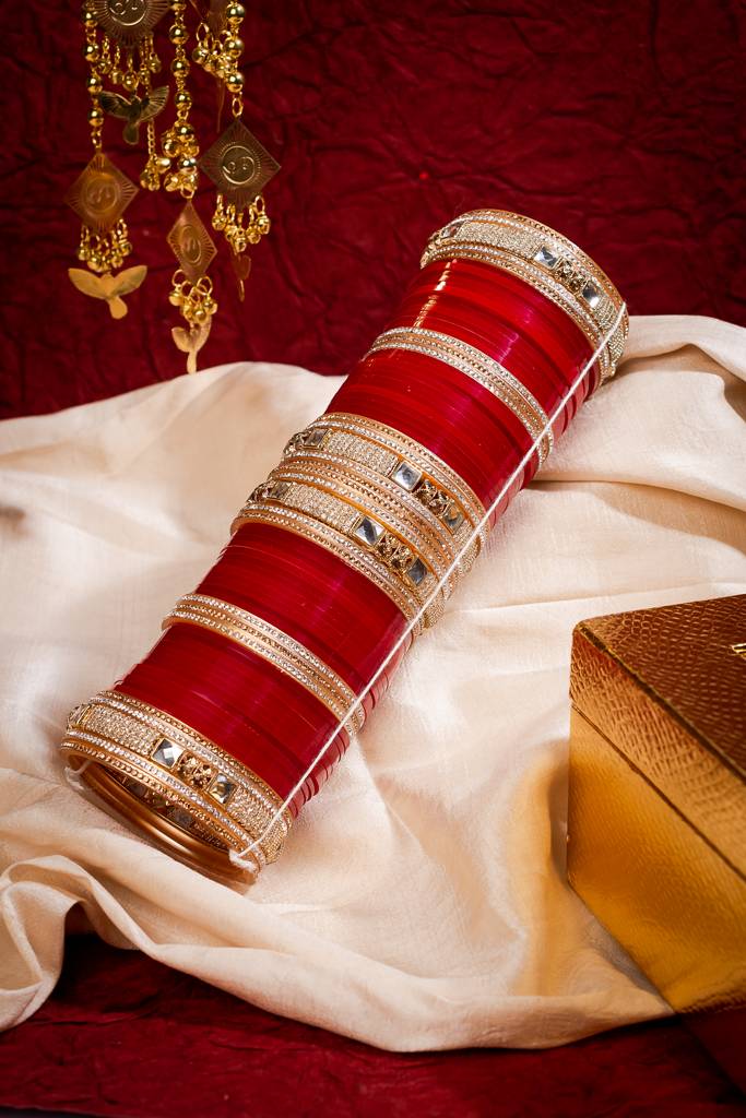 Vivinia By Vidhi Mehra Gold Plated Red Womens Pair Of Chuda Set -Vch010 : VCH010