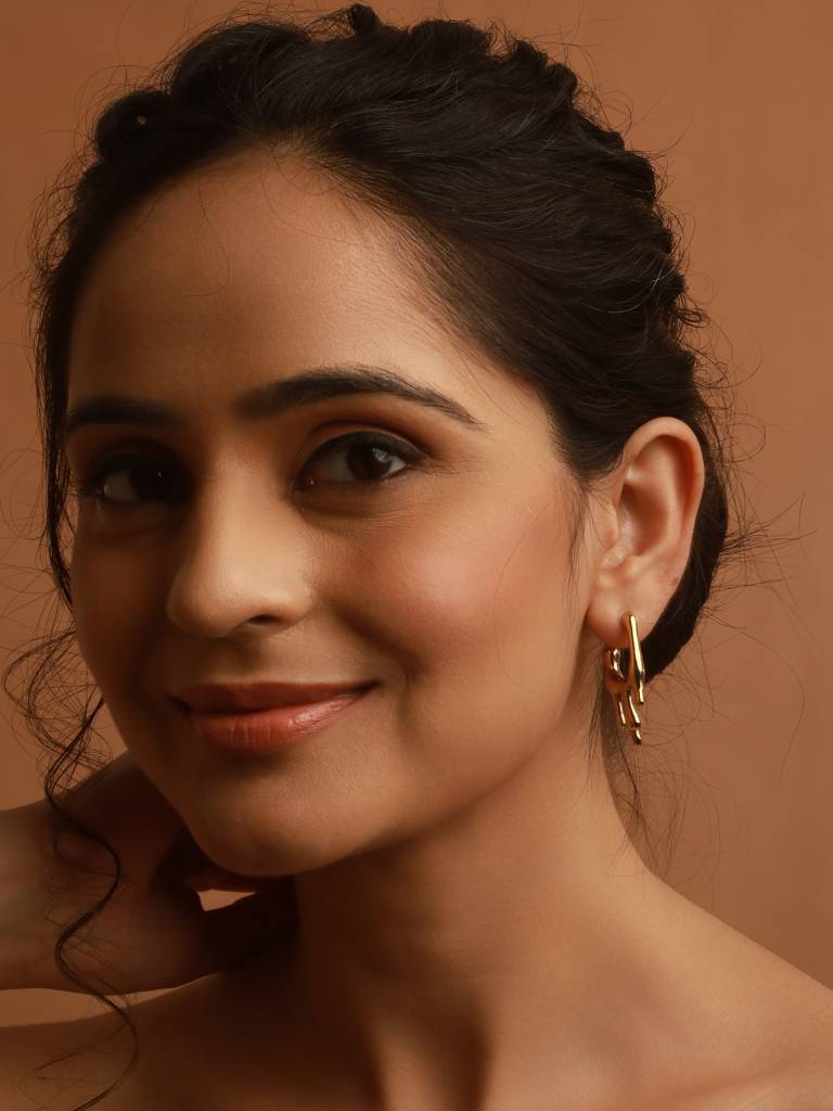 Golden Drip Earrings : ER-003