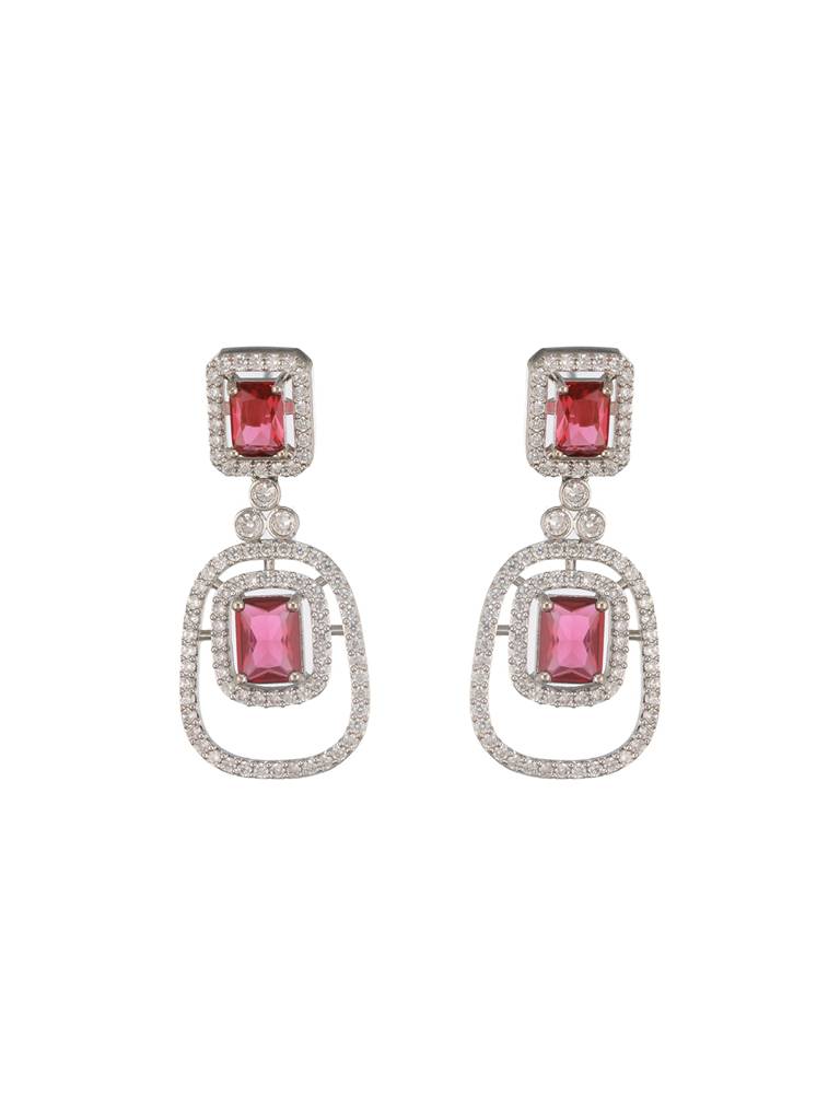 Silver-Plated Ad-Studded Jewellery Set : NL-JS24-40397