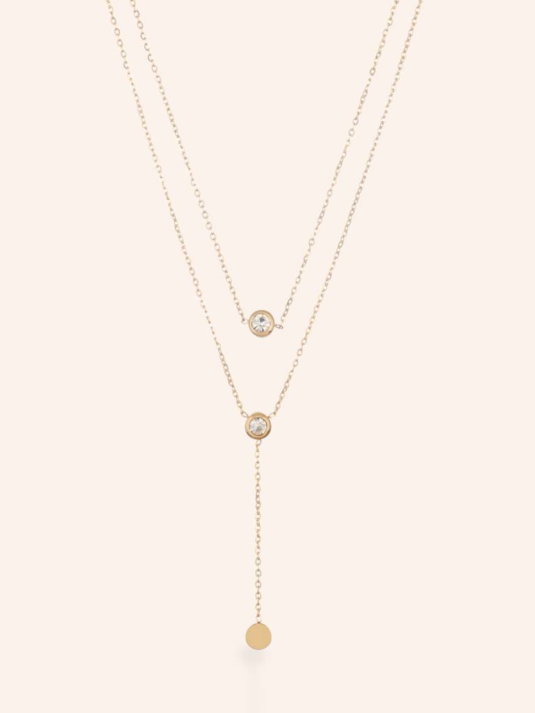 Triple Diamond Drop Necklace : NL-006