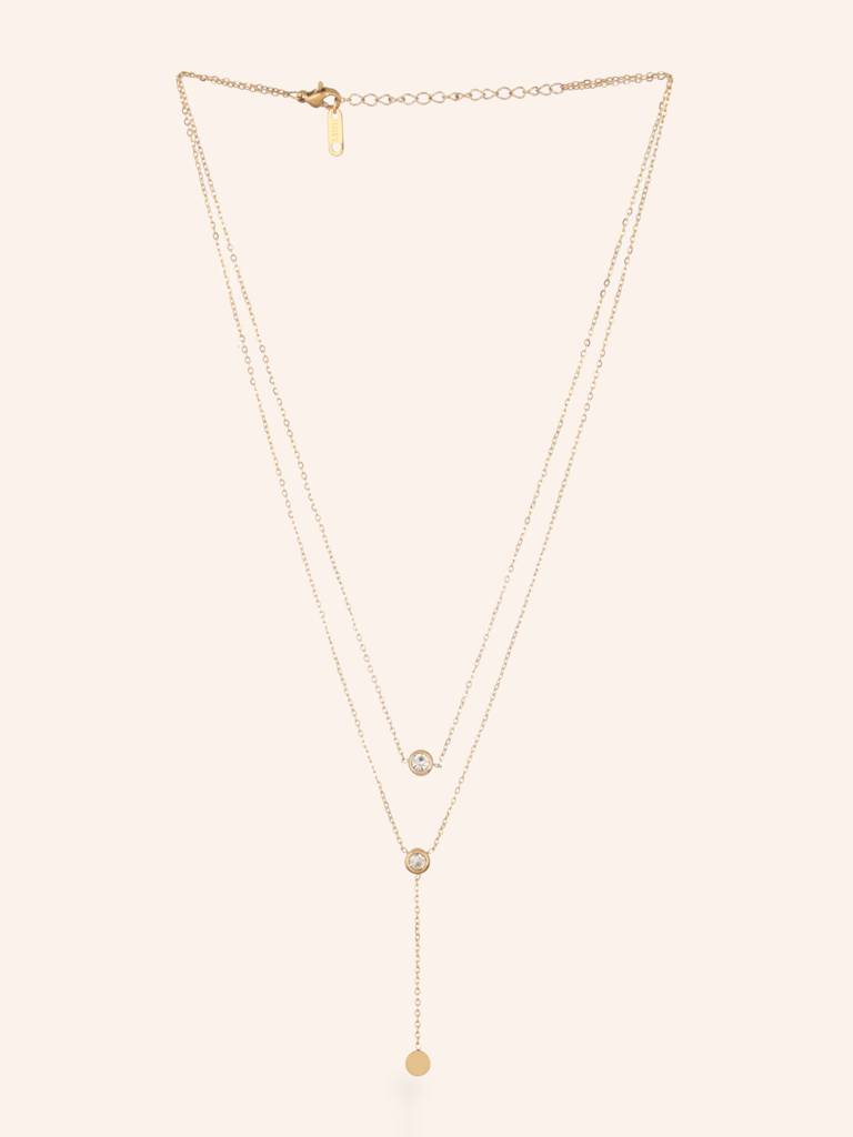 Triple Diamond Drop Necklace : NL-006