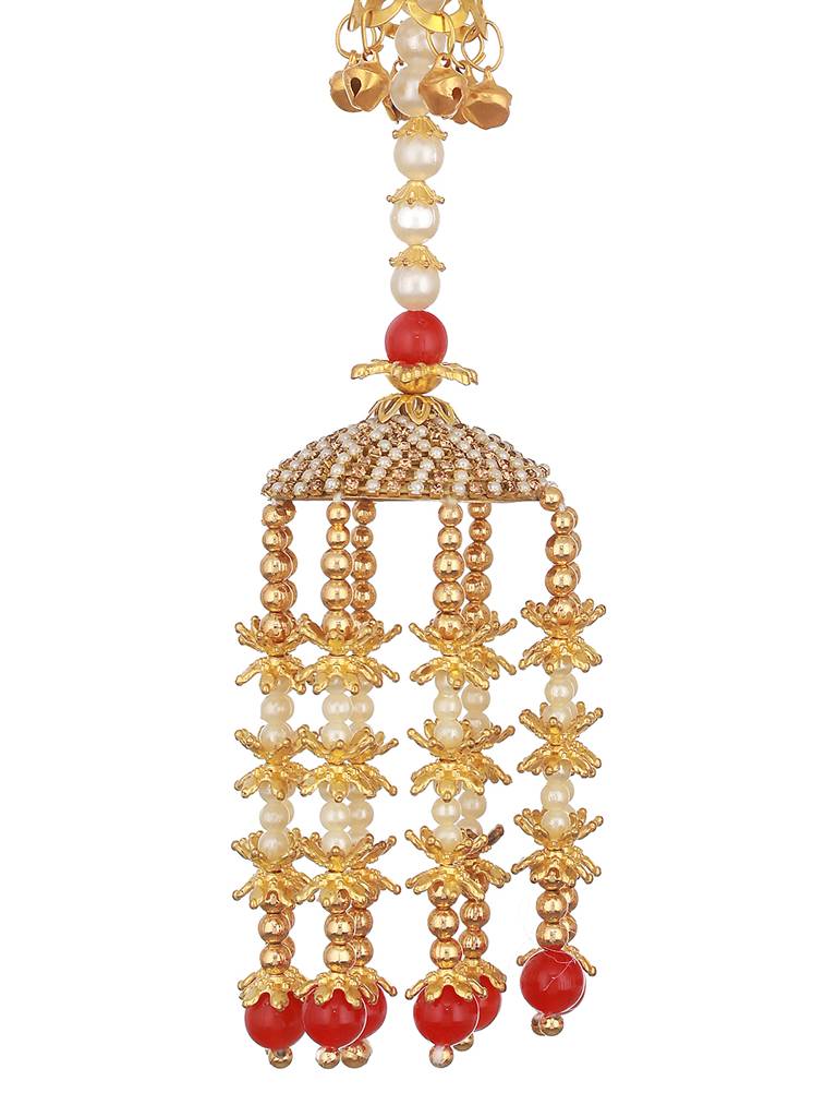 Set Of 2 Gold-Plated Stone-Studded & Beaded Kaleera : JS23-KAL002