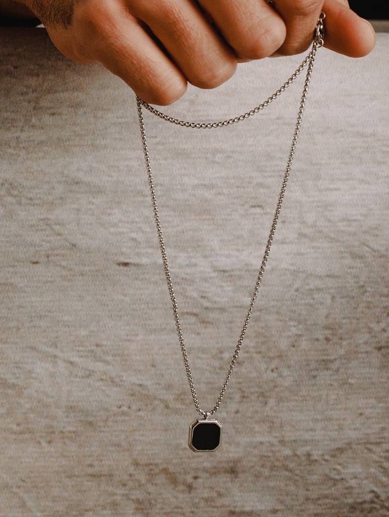 Men Silver-Plated Chain Necklace & Pendant : JSMNL1