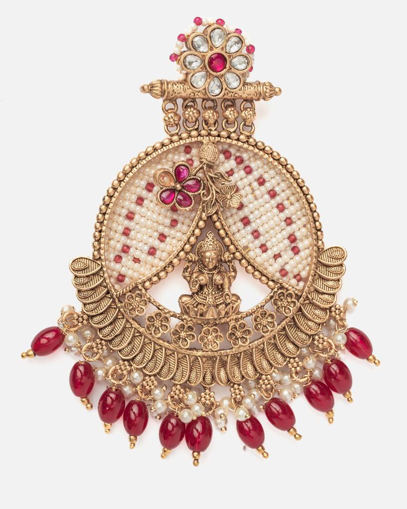 Vivinia By Vidhi Mehra Ismaarh 2.0 Gold/Pink Womens Pair Of Chandbali Earrings-Ve1015 : VE1015