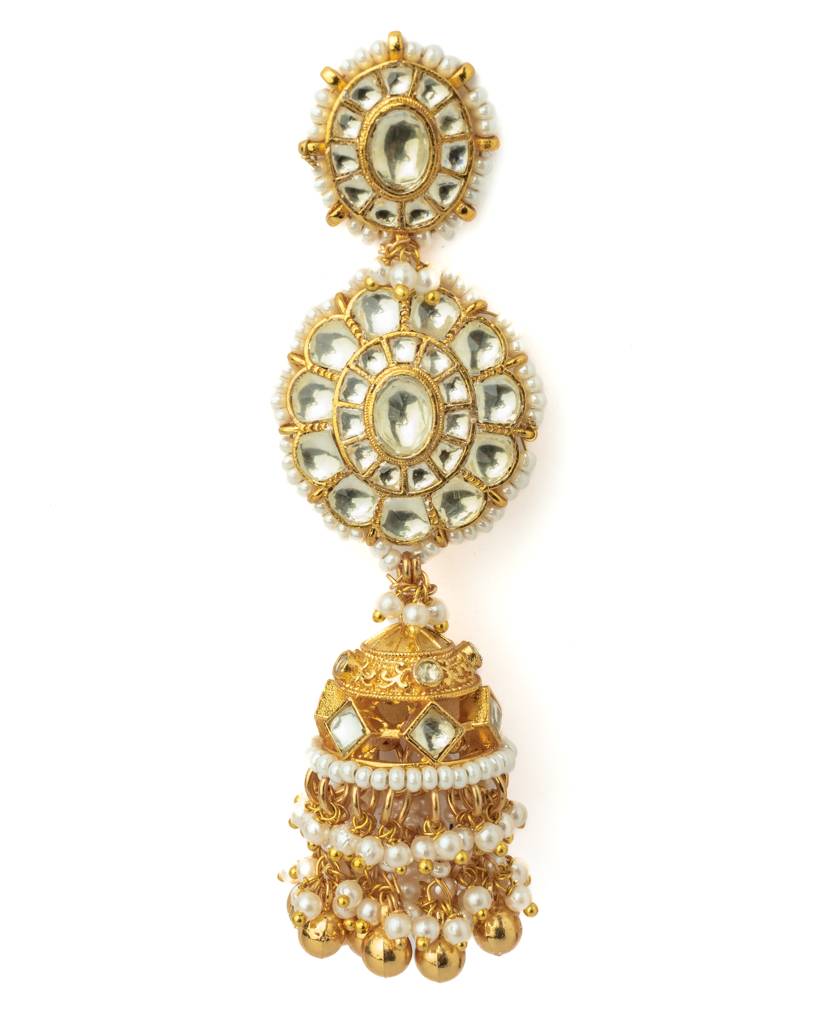 Vivinia By Vidhi Mehra Gold Plated Womens Kundan, Polki Pair Of Earrings-Ve1049 : VE1049