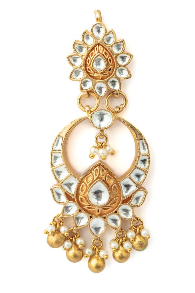 Vivinia By Vidhi Mehra Gold Plated Womens Kundan, Polki Pair Of Earrings-Ve1055 : VE1055