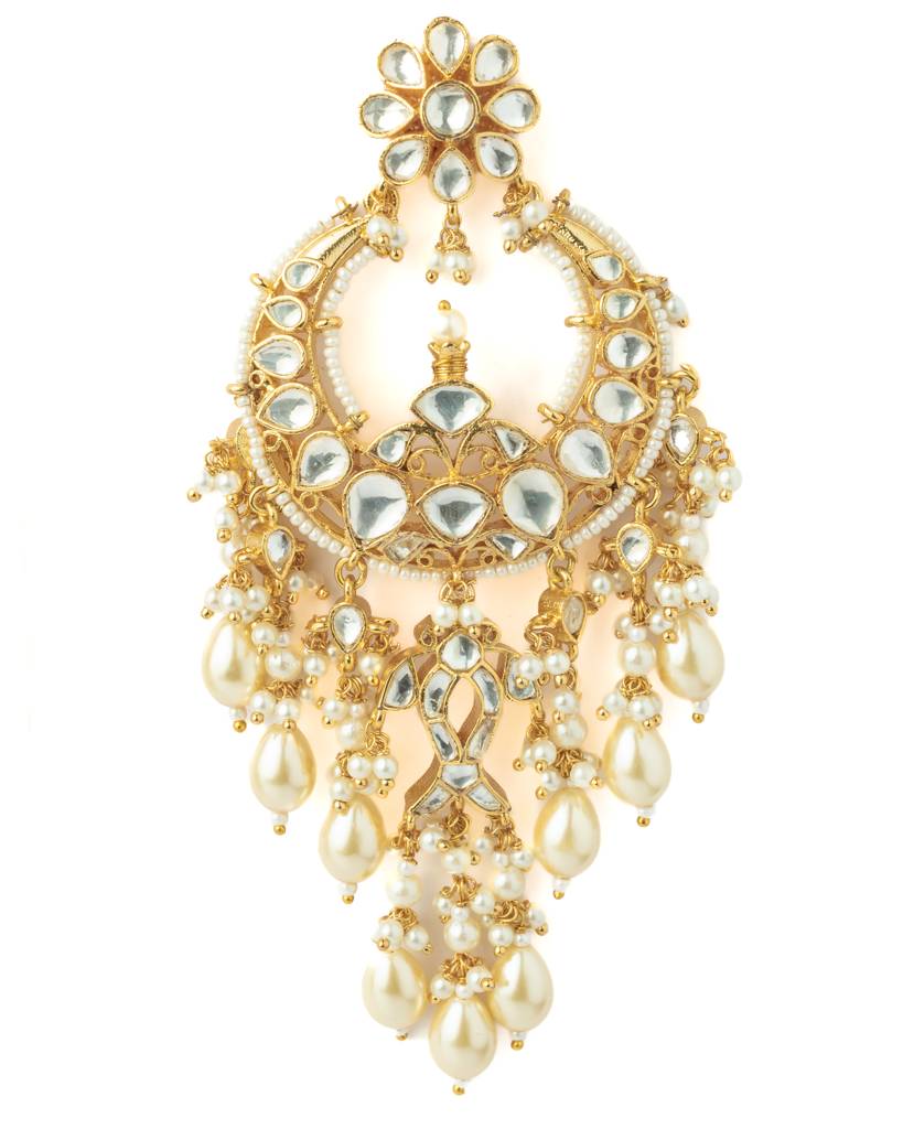 Vivinia By Vidhi Mehra Gold Plated Womens Kundan, Polki Pair Of Earrings-Ve1056 : VE1056