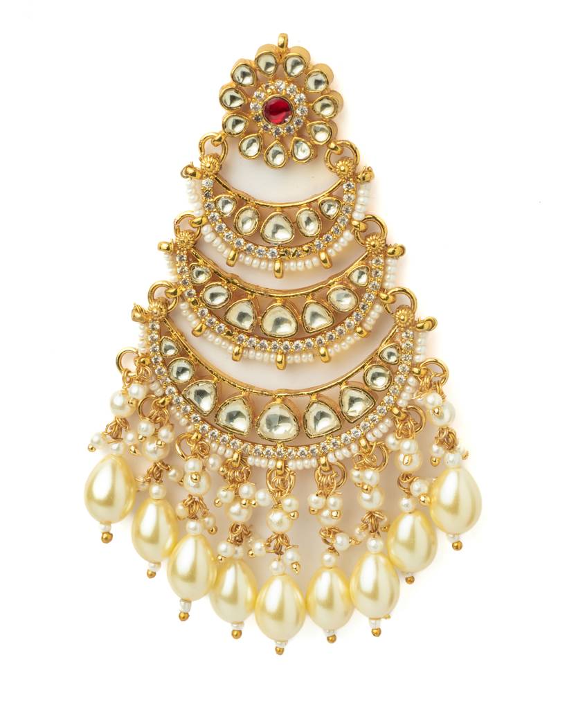 Vivinia By Vidhi Mehra Gold Plated Womens Kundan, Polki Pair Of Earrings-Ve1060 : VE1060