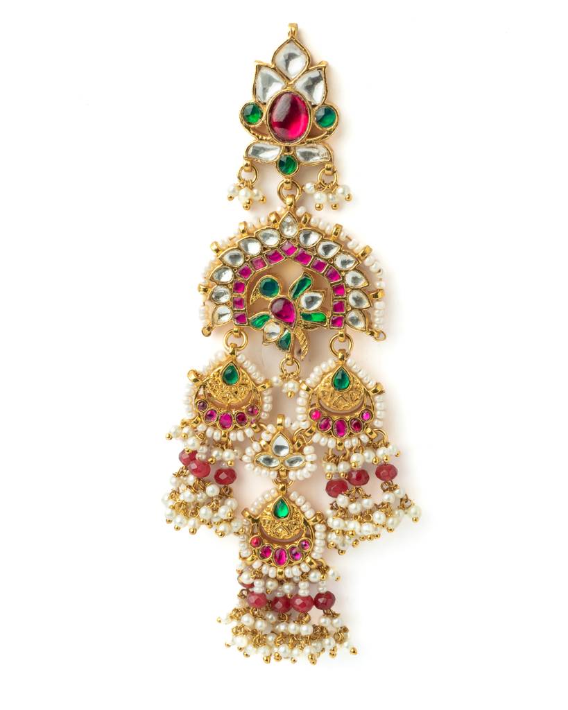 Vivinia By Vidhi Mehra Gold Plated Red Womens Synthetic Stone Pair Of Earrings-Ve1061 : VE1061