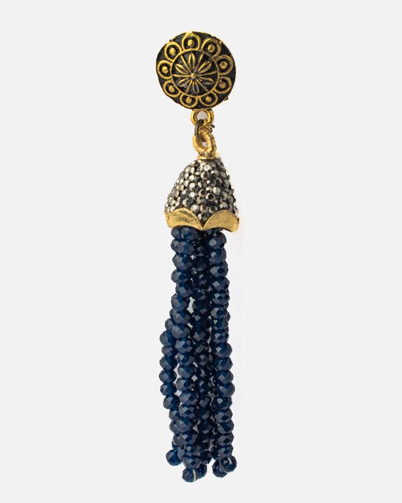 Vivinia By Vidhi Mehra Florence Gold Plated Bluewomens Beaded Pair Of Earrings -Ve629 : VE629