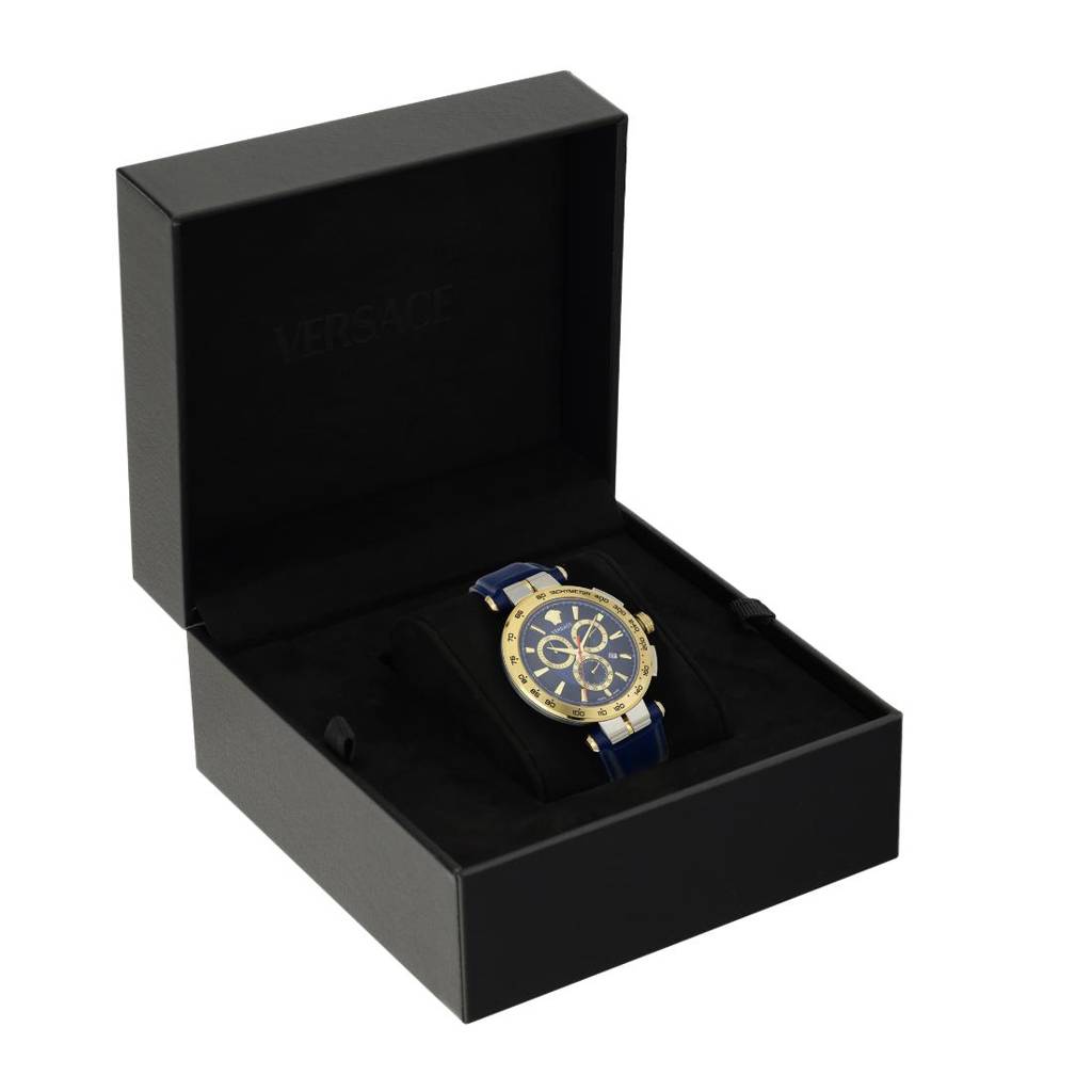 Versace Aion Chrono 46 Mm Blue Dial Men Watch : VE6CA0223