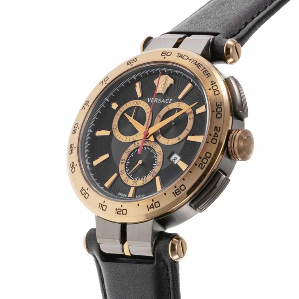 Versace Aion Chrono 45 Mm Black Dial Men Watch : VE6CA0323