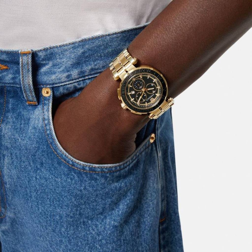 Versace Aion Chrono 45 Mm Black Dial Men Watch : VE6CA0323