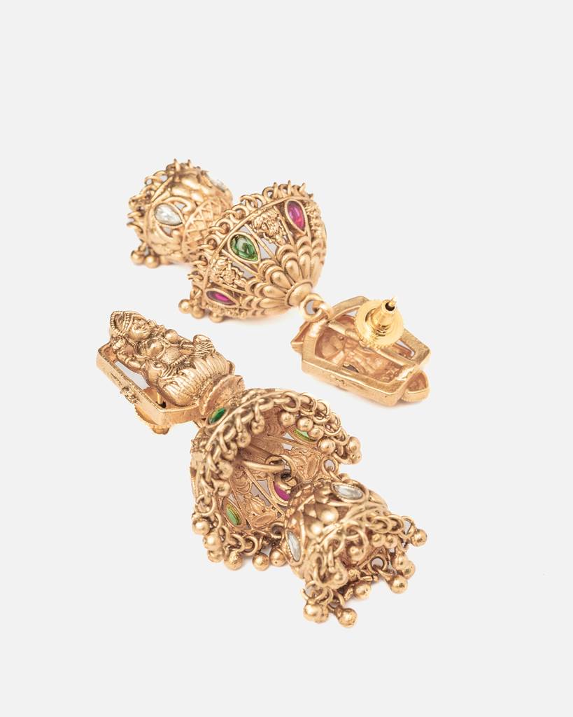 Vivinia By Vidhi Mehra Ismaarh 2.0 Gold Womens Pair Of Jhumka Earrings-Ve995 : VE995