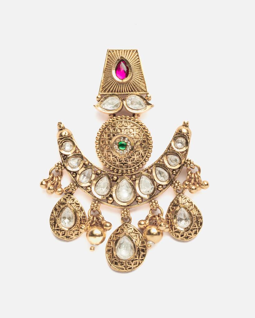 Vivinia By Vidhi Mehra Ismaarh 2.0 Gold/Pink Womens Pair Of Chandbali Earrings-Ve998 : VE998