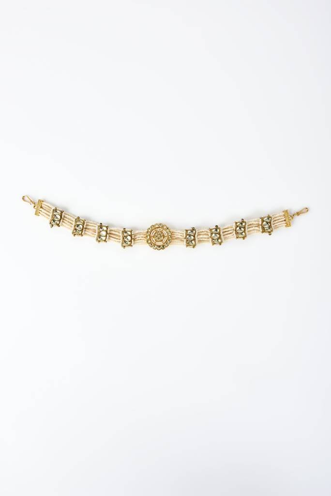 Vivinia By Vidhi Mehra Saadgi Gold Plated White Kundan, Polki Womens Maathapatti -Vh193 : VH193