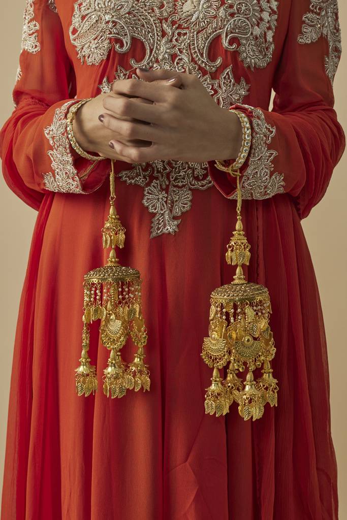Vivinia By Vidhi Mehra Gold Plated Womens Pair Of Kaleeras (Freesize)-Vkl035 : VKL035