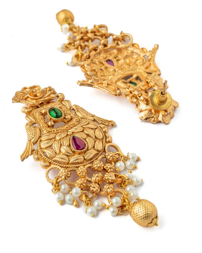 Vivinia By Vidhi Mehra Gold Plated Womens Kundan, Polki Necklace Set With Pair Of Earrings-Vn034 : VN034