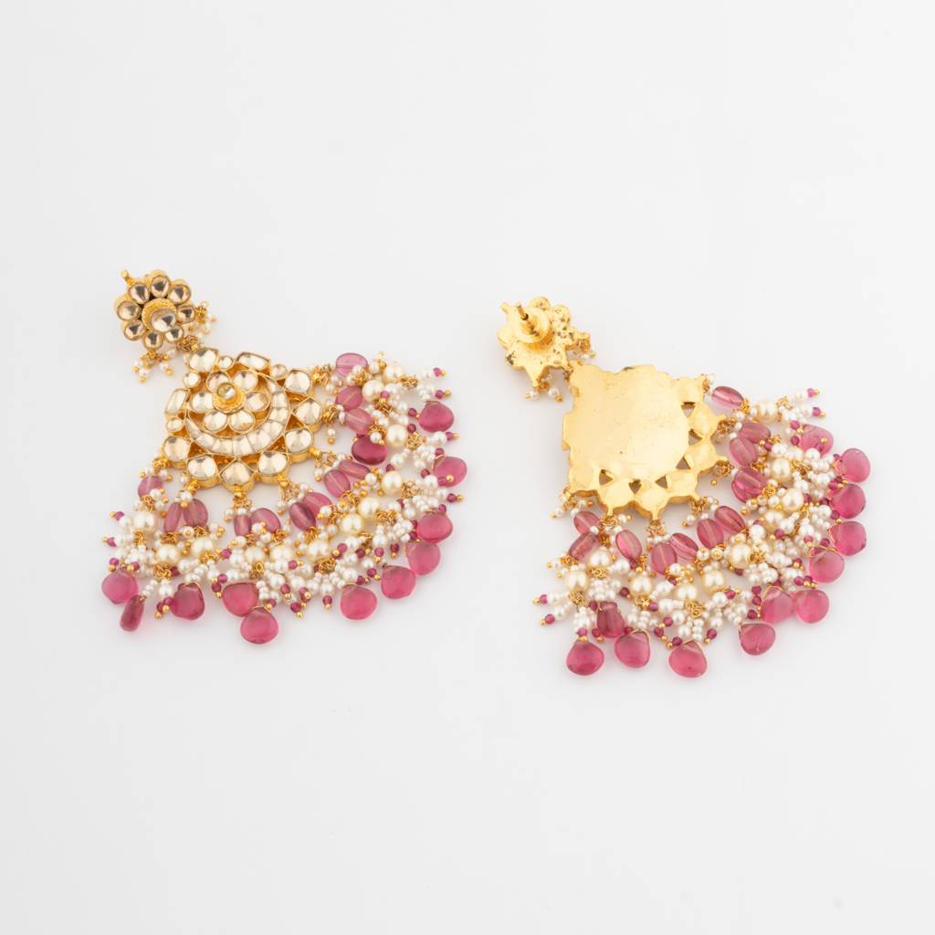 Kundan Polki & Onyx Choker Necklace Set : VN047