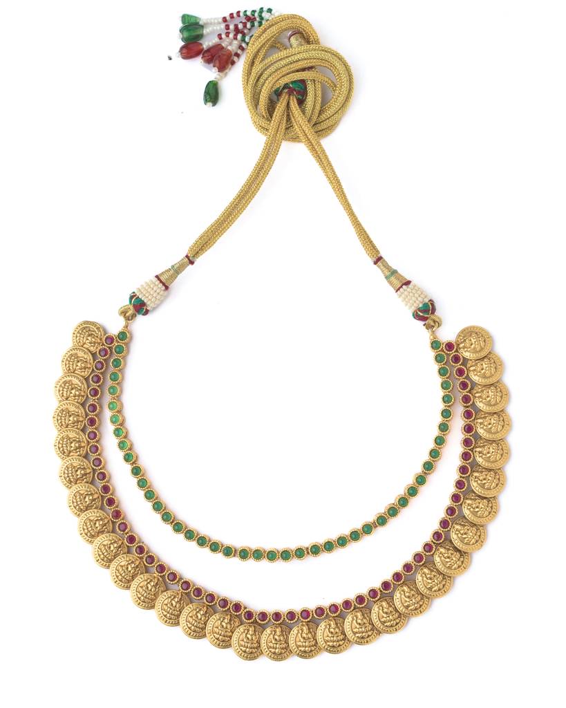 Vivinia By Vidhi Mehra Gold Plated Multicolored Womens Short Necklace Set-Vn070 : VN070