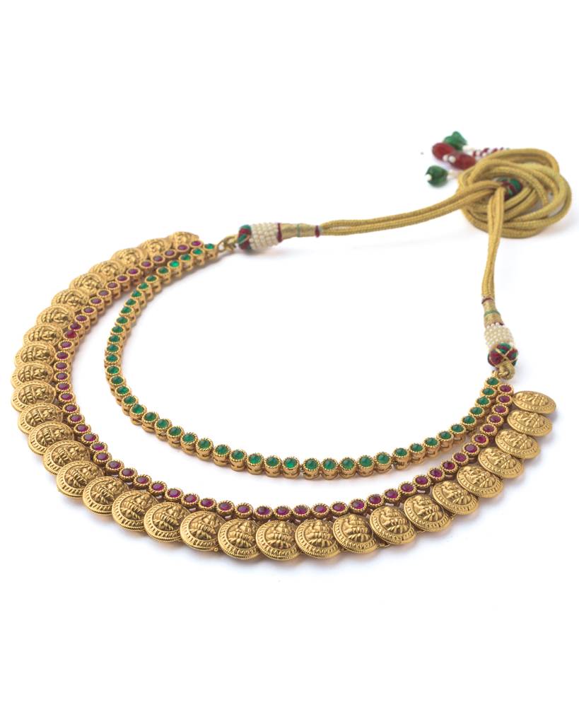Vivinia By Vidhi Mehra Gold Plated Multicolored Womens Short Necklace Set-Vn070 : VN070