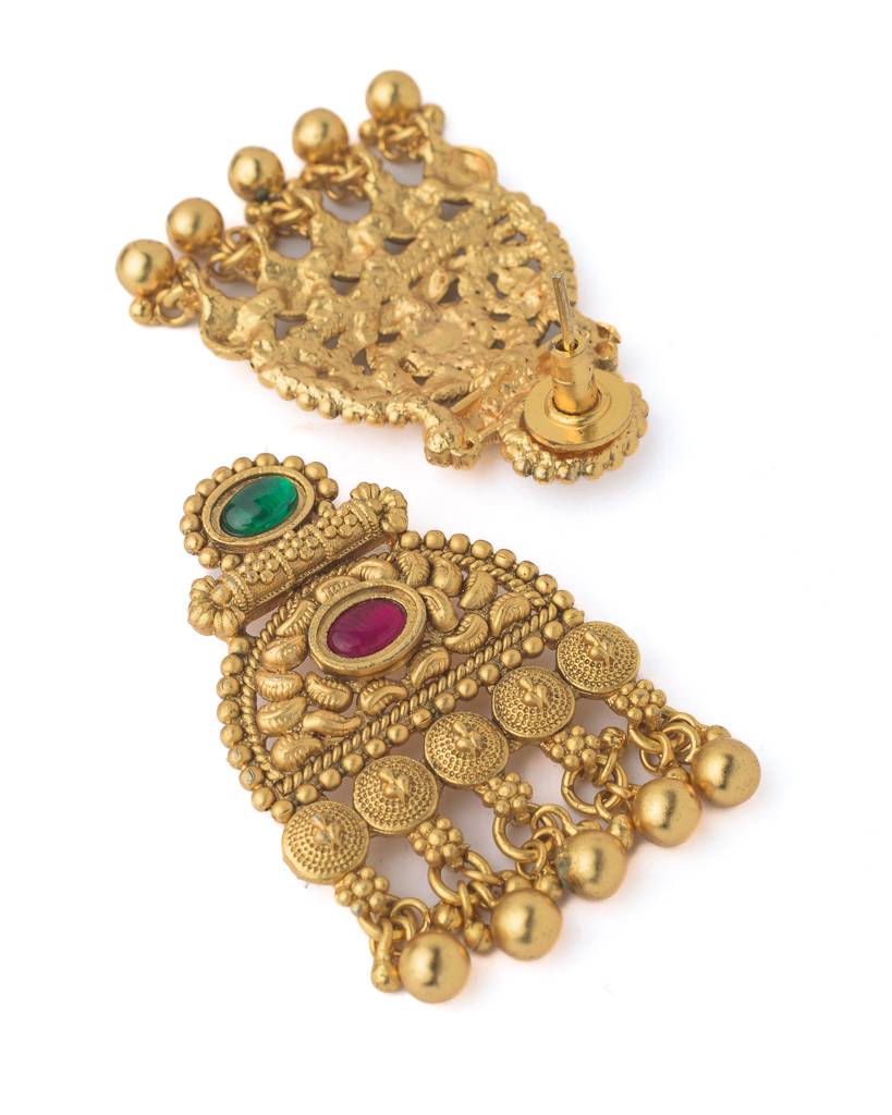 Vivinia By Vidhi Mehra Gold Plated Multicolored Womens Long Necklace Set With Pair Of Earrings-Vn081 : VN081