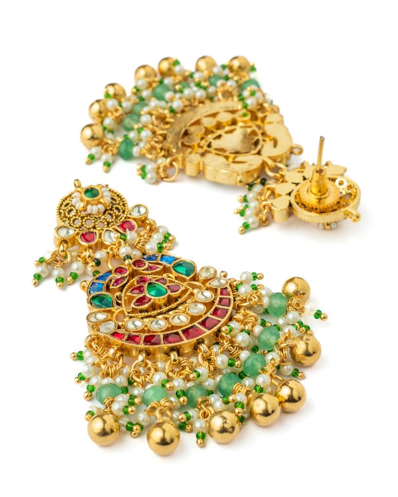Vivinia By Vidhi Mehra Gold Plated Pink Womens Synthetic Stone Necklace Set With Pair Of Earrings & Maangtikka-Vn1008 : VN1008