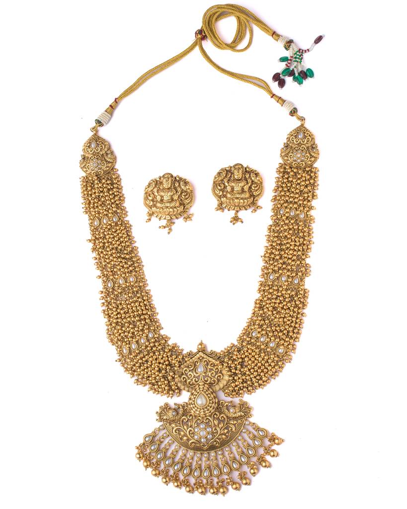 Vivinia By Vidhi Mehra Saadgi Gold Plated Womens Long Necklace Set With Pair Of Earrings -Vn1040 : VN1040