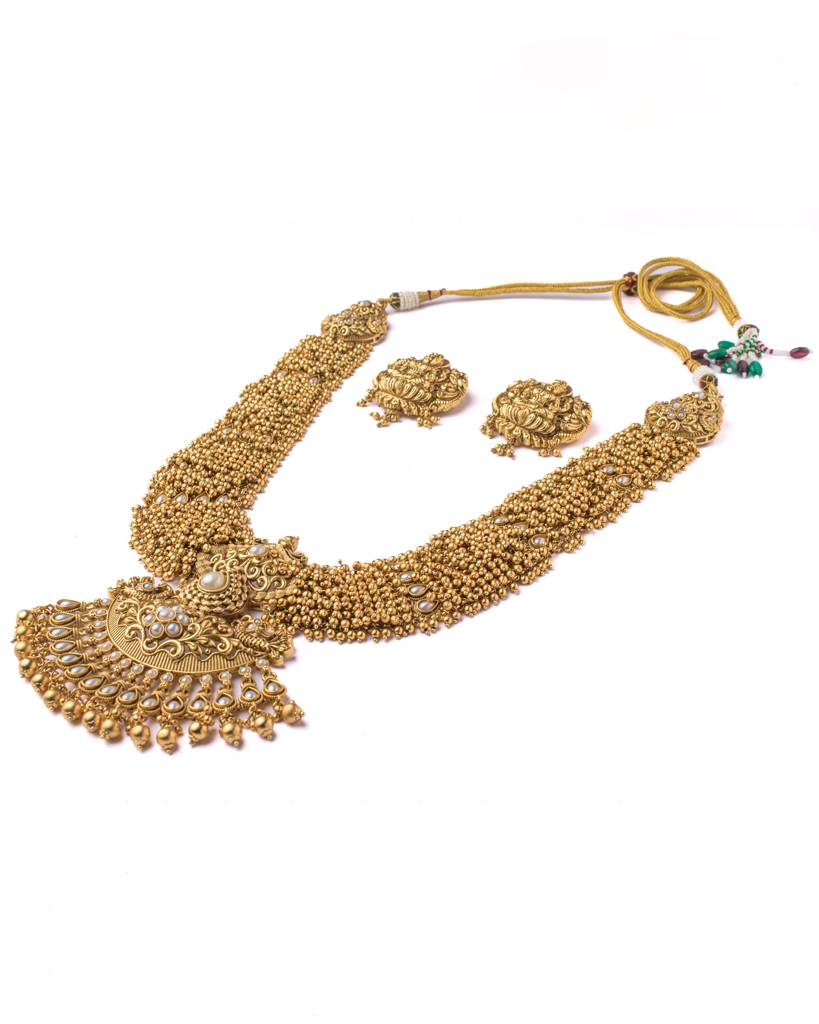 Vivinia By Vidhi Mehra Saadgi Gold Plated Womens Long Necklace Set With Pair Of Earrings -Vn1040 : VN1040