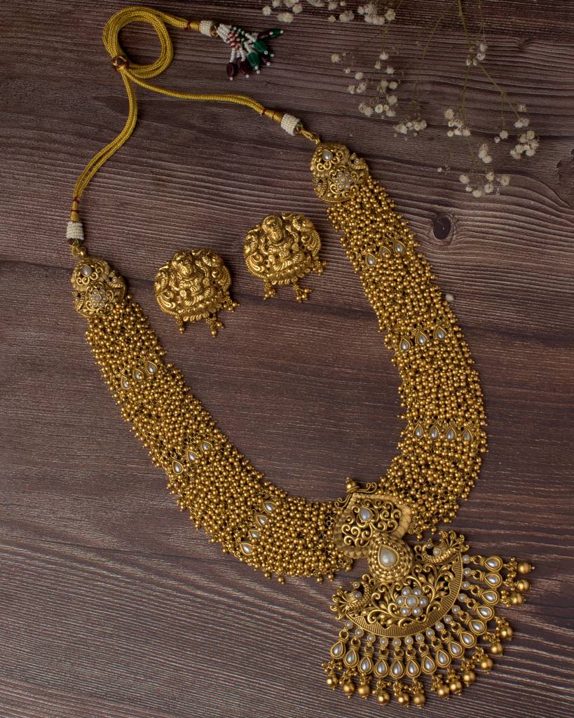 Vivinia By Vidhi Mehra Saadgi Gold Plated Womens Long Necklace Set With Pair Of Earrings -Vn1040 : VN1040