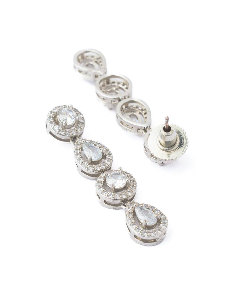 Vivinia By Vidhi Mehra Silver Plated Womens Short Necklace Set With Pair Of Earrings-Vn1044 : VN1044
