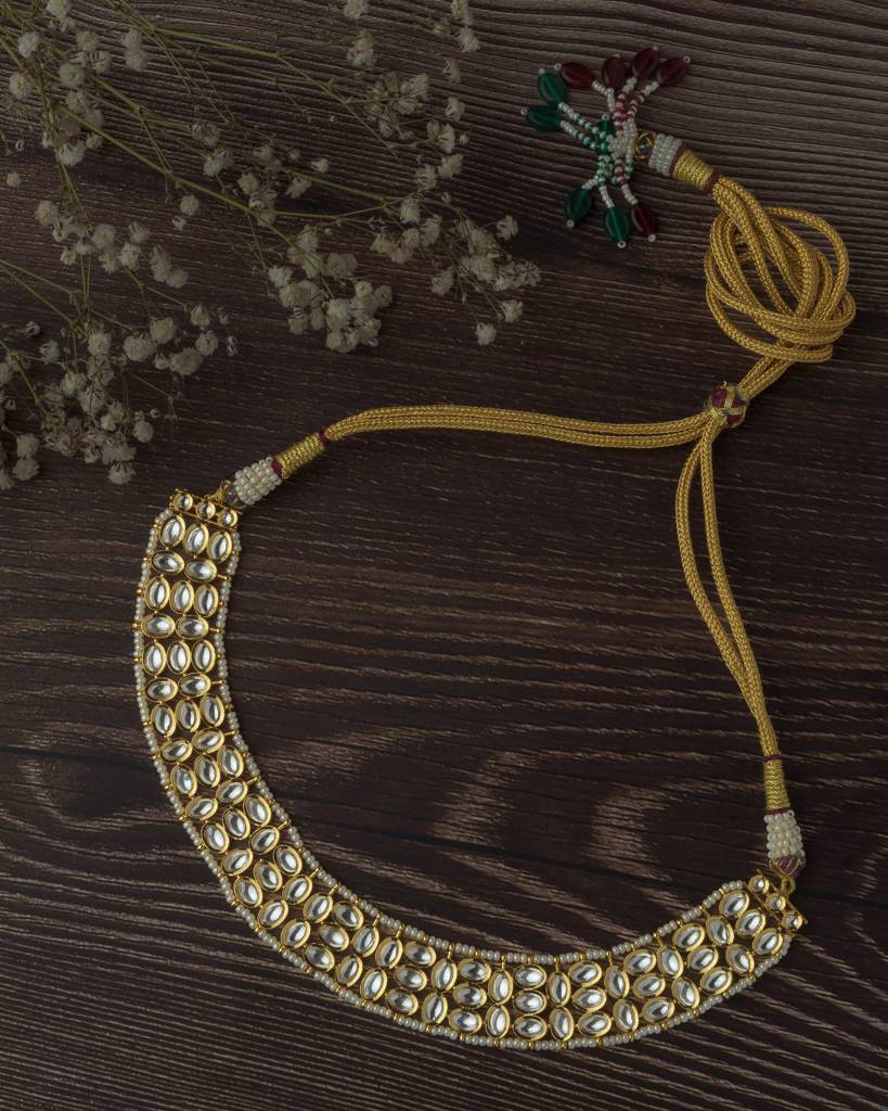 Vivinia By Vidhi Mehra Gold Plated Womens Choker Necklace Set-Vn1066 : VN1066