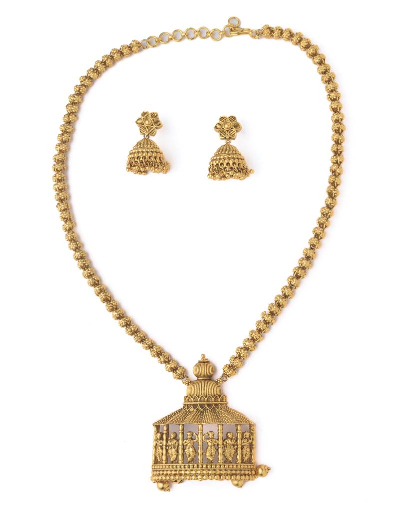 Vivinia By Vidhi Mehra Gold Plated Womens Long Necklace Set With Pair Of Earrings-Vn113 : VN113