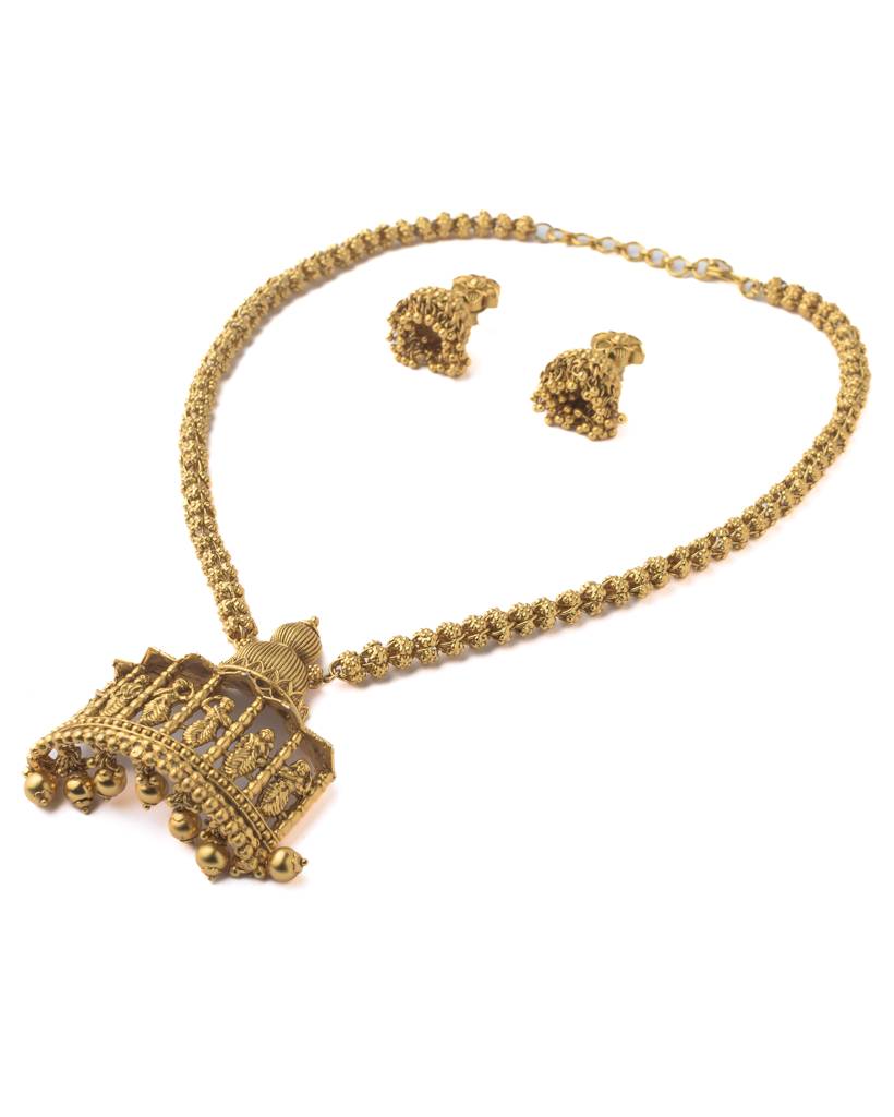 Vivinia By Vidhi Mehra Gold Plated Womens Long Necklace Set With Pair Of Earrings-Vn113 : VN113