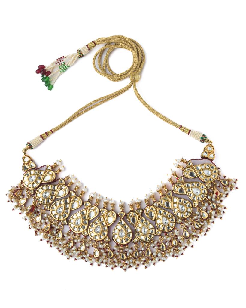 Vivinia By Vidhi Mehra Gold Plated Womens Choker Necklace Set-Vn181 : VN181