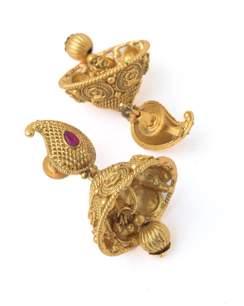 Vivinia By Vidhi Mehra Gold Plated Red Womens Choker Necklace Set With Pair Of Earrings-Vn300 : VN300