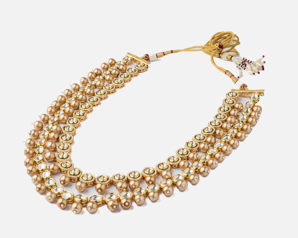 Vivinia By Vidhi Mehra Inaayat Gold Plated Womens Kundan, Polki Long Necklace Set -Vn313 : VN313