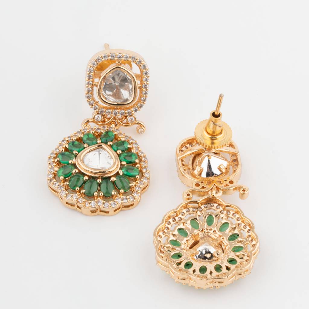 White-Finished Zircon Necklace Set-Rose Gold : VN361