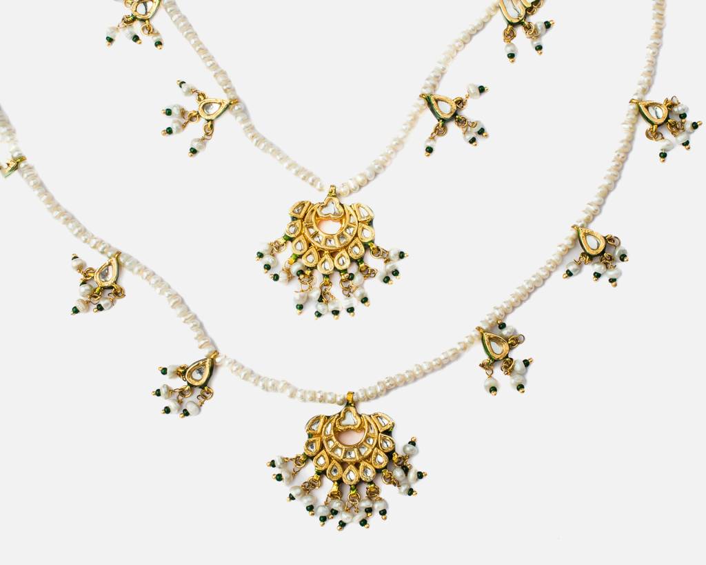 Vivinia By Vidhi Mehra Antara Gold Plated Whitewomens Kundan, Polki Long Necklace Set -Vn735 : VN735
