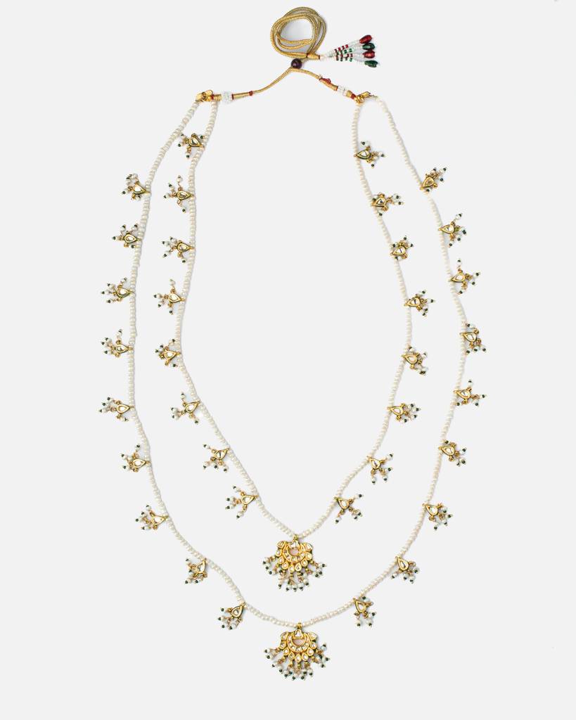 Vivinia By Vidhi Mehra Antara Gold Plated Whitewomens Kundan, Polki Long Necklace Set -Vn735 : VN735